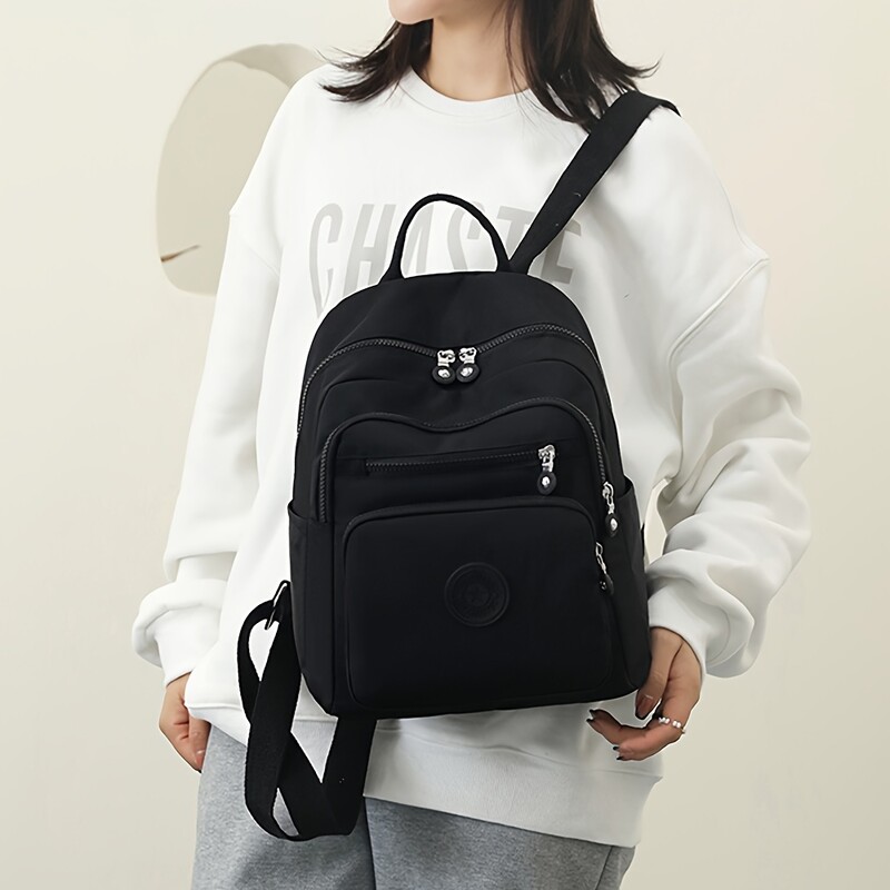 Jauna vienkārša sieviešu mugursoma, pārnēsājama ūdensnecaurlaidīga mugursoma atpūtai neilona auduma soma, sieviešu mugursoma