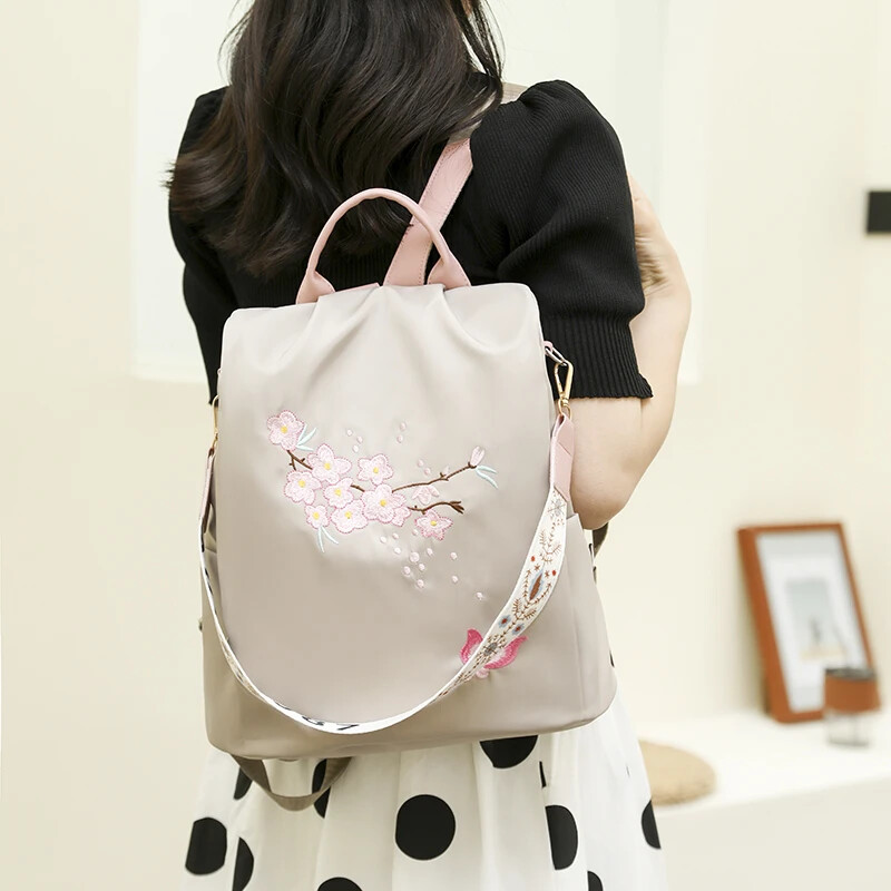 Oxford vez Čvrsti ruksaci sa patentnim zatvaračem za žene Novi ruksak 2025. Ležerna jednostruka studentska torba velikog kapaciteta Mochila