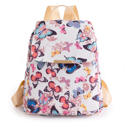 Rucsac de modă, model fluture, coreeană, nailon rezistent la apă, pentru femei, ocazional, geantă de școală pentru studenți, pentru adolescent, rucsac de călătorie