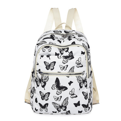 Rucsac de modă, model fluture, coreeană, nailon rezistent la apă, pentru femei, ocazional, geantă de școală pentru studenți, pentru adolescent, rucsac de călătorie