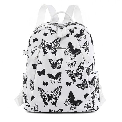 Rucsac de modă, model fluture, coreeană, nailon rezistent la apă, pentru femei, ocazional, geantă de școală pentru studenți, pentru adolescent, rucsac de călătorie