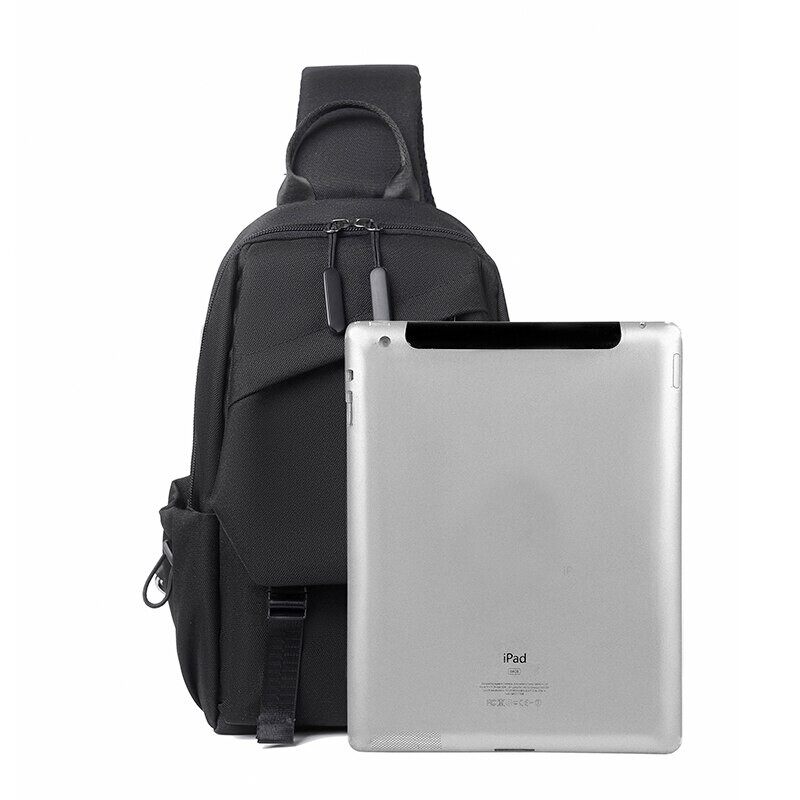 Geantă pentru piept sport pentru bărbați, impermeabilă, rezistentă la uzură, cu mai multe compartimente, geantă pentru umăr, pentru călătorii în aer liber.