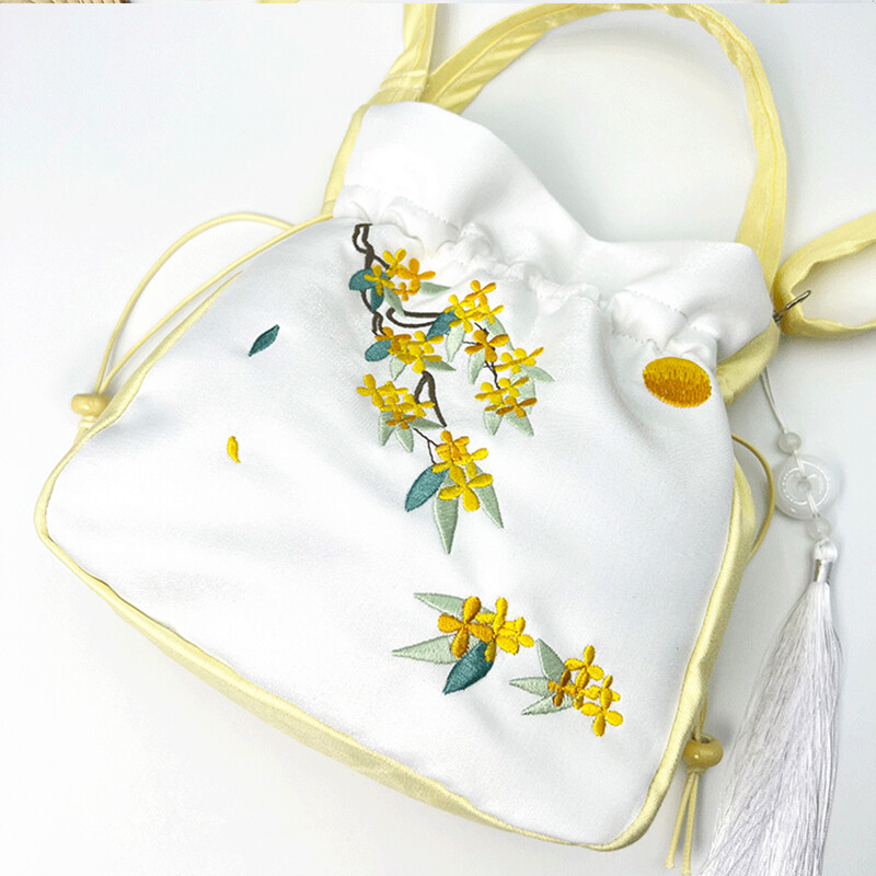 Stil chinezesc Retro cu broderie de flori Genți cu mâner superior pentru femei, cu dantelă de umăr, geantă cu șnur Poșete cu monede Genți de mână