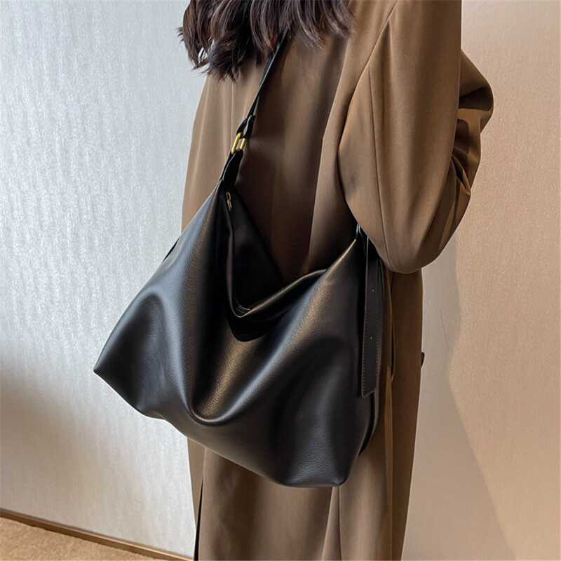 Genți de umăr casual pentru doamne Genți de cumpărături la modă Genți mari retro de culoare solidă Genți de doamnă de designer de lux Genți de doamnă cu fermoar