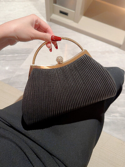 Sieviešu klasiska kroku dizaina spīdīga rokas vakarsoma ar kalnu rotājumu vakara soma kleita soma ballīšu soma balles soma dr.