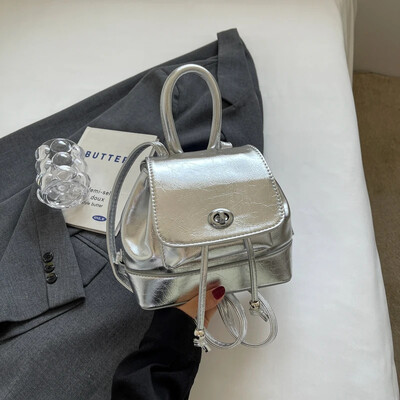 Mini Pu ādas mugursoma sievietēm 2024 Y2K korejiešu vienkārša studentu skolas soma ikdienišķa retro melna sarkana modes ceļojumu mazas mugursomas