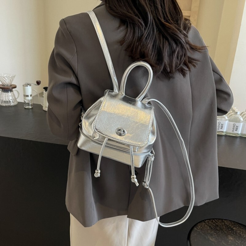 Mini Pu ādas mugursoma sievietēm 2024 Y2K korejiešu vienkārša studentu skolas soma ikdienišķa retro melna sarkana modes ceļojumu mazas mugursomas