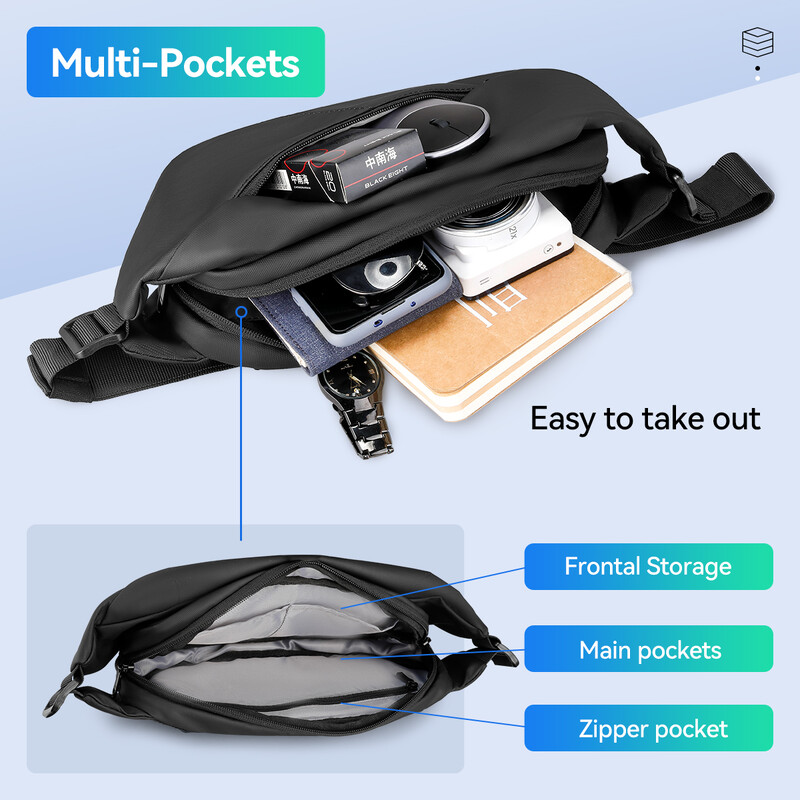 MARK RYDEN Geantă crossbody mini bărbați, impermeabilă, pentru bărbați, se potrivește cu un iPad de 7,9 inchi