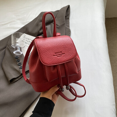 LEFTSIDE Candy Color sieviešu jaukas mazas Pu ādas mugursomas 2024 Y2K korejiešu modes vienkrāsu mugursoma sievietēm ceļojumu mugursomas