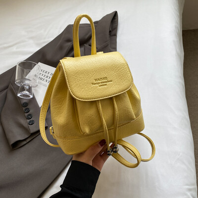 LEFTSIDE Candy Color sieviešu jaukas mazas Pu ādas mugursomas 2024 Y2K korejiešu modes vienkrāsu mugursoma sievietēm ceļojumu mugursomas