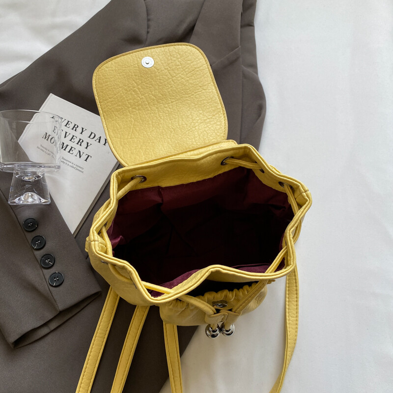 LEFTSIDE Candy Color sieviešu jaukas mazas Pu ādas mugursomas 2024 Y2K korejiešu modes vienkrāsu mugursoma sievietēm ceļojumu mugursomas