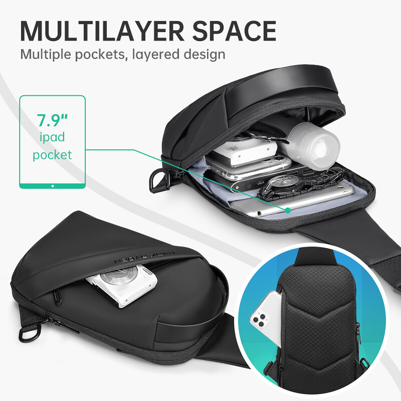 Mark Ryden vīriešu soma krūšu soma ikdienas sporta plecu soma kurjera soma vīriešu sling soma soma vīriešiem bolso Мужская сумка 가방