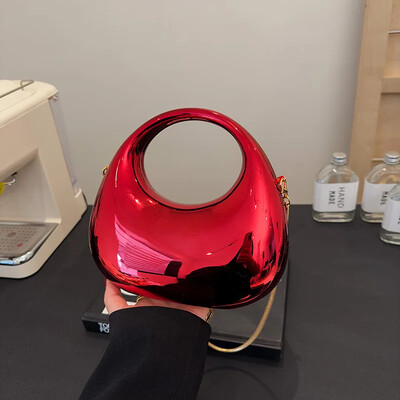 2025. g. luksusa dizaineru vakara sajūgs, dzidrs akrils, sieviešu rokassomas Modes plecu soma Pusmēness kāzu somiņas ballītēm, sieviešu somiņas