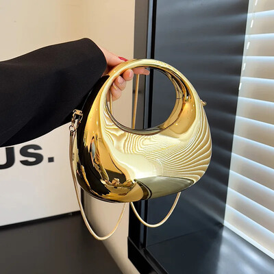 2025. g. luksusa dizaineru vakara sajūgs, dzidrs akrils, sieviešu rokassomas Modes plecu soma Pusmēness kāzu somiņas ballītēm, sieviešu somiņas