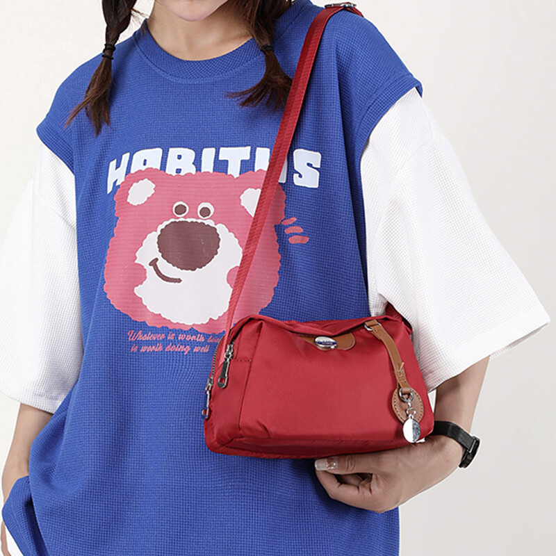 Genți de umăr din nailon la modă pentru femei, geantă de tip crossbody, impermeabilă, de culoare solidă, genți de mână pentru cumpărături