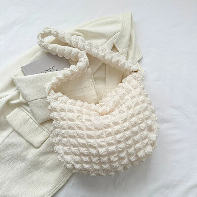 Torba preko ramena s nabranim dizajnom Izvezena karirana torba na rame Torbe ispod pazuha Jednostavne prošivene torbe velikog kapaciteta za žene