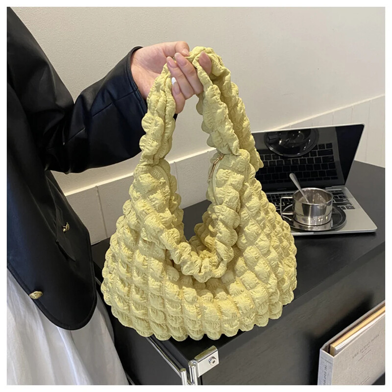 Torba preko ramena s nabranim dizajnom Izvezena karirana torba na rame Torbe ispod pazuha Jednostavne prošivene torbe velikog kapaciteta za žene