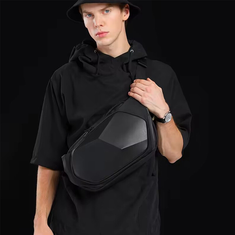 Sling Bag Hard Shell Design 3.0 USB Charging Crossbody Bag plecu somas vīriešu ūdensizturīgs Short Trip krūšu somas komplekts vīriešiem