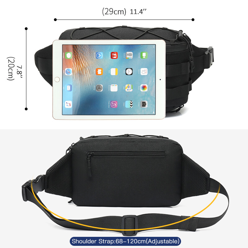 OZUKO Genți de talie pentru bărbați Pachet de piept la modă Geantă de curea pentru sport în aer liber pentru adolescent Genți de talie pentru bărbați, impermeabile, de înaltă calitate.