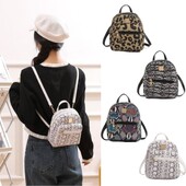 Modes PU ādas sieviešu leoparda mugursomas Vieglas, regulējamas plecu soma Mini mugursoma ceļojumiem