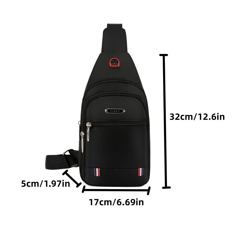 Geantă de piept pentru bărbați de afaceri Geantă de umăr Messenger Geantă de călătorie din pânză ocazională Geantă de talie Geantă mare de depozitare impermeabilă multifuncțională