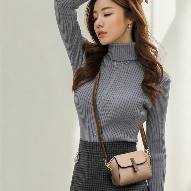 Ženske torbe preko ramena od prave kože Luksuzna jednobojna ručna torba od goveđe kože Ženska torbica za dostavu