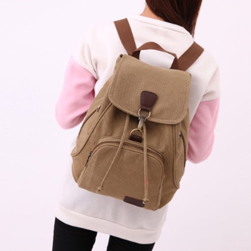 Rucsac nou de pânză de epocă Rucsac de călătorie de culoare solidă, durabil, pentru computer Rucsac de exterior Rucsac de școală de modă