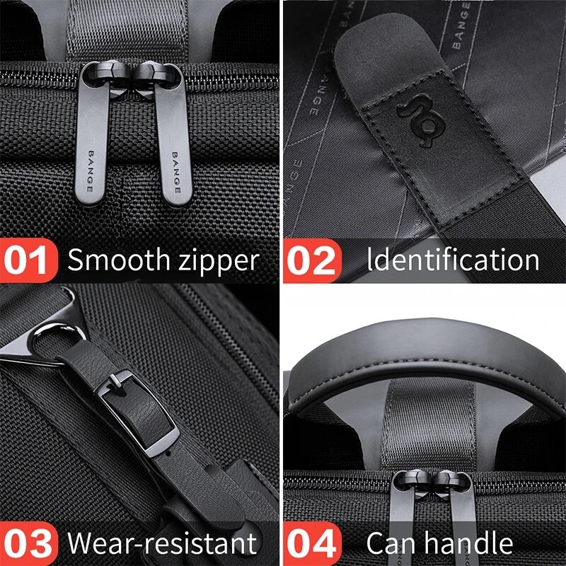 Bange vīriešu modes mugursoma 15,6 collu daudzfunkcionāla ūdensnecaurlaidīga mugursoma ikdienas ceļojumu soma ikdienas skolas mugursoma
