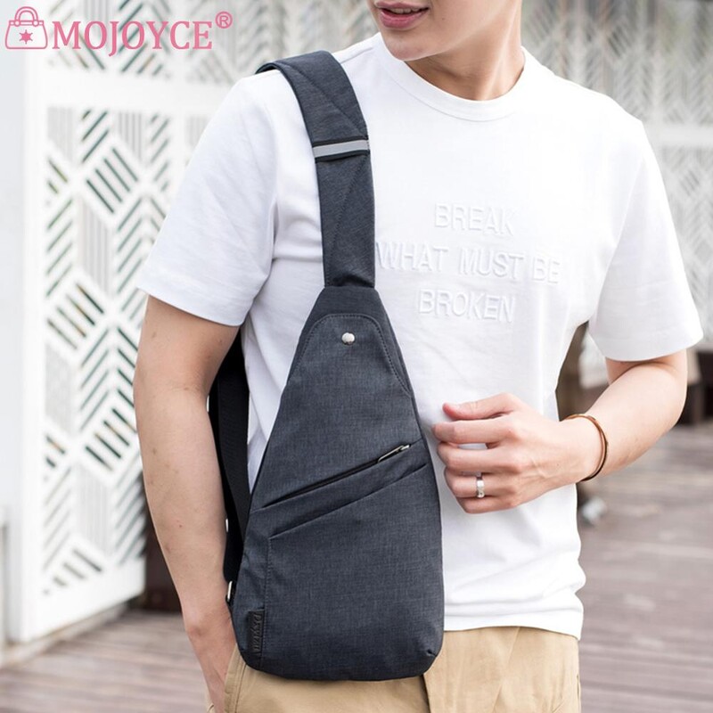 Geantă simplă pentru bărbați, curea reglabilă, pentru piept, antifurt, geantă de tip crossbody anti-hoț, buzunare multiple impermeabile pentru călătorii în aer liber