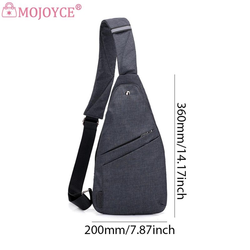 Geantă simplă pentru bărbați, curea reglabilă, pentru piept, antifurt, geantă de tip crossbody anti-hoț, buzunare multiple impermeabile pentru călătorii în aer liber