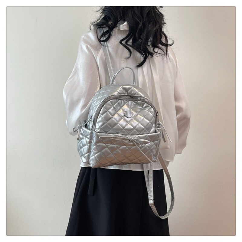 Rucsac pentru femei PU Mici Adolescente Moda Timp liber Fermoar Geanta de umar Rucsac de mare capacitate Femei Mini Rucsac de scoala