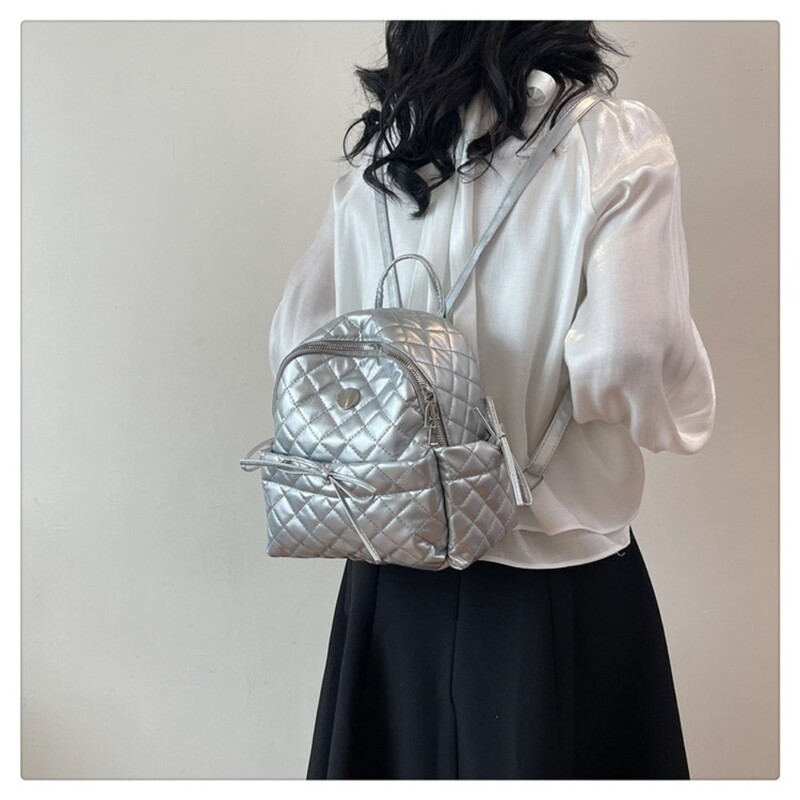 Rucsac pentru femei PU Mici Adolescente Moda Timp liber Fermoar Geanta de umar Rucsac de mare capacitate Femei Mini Rucsac de scoala