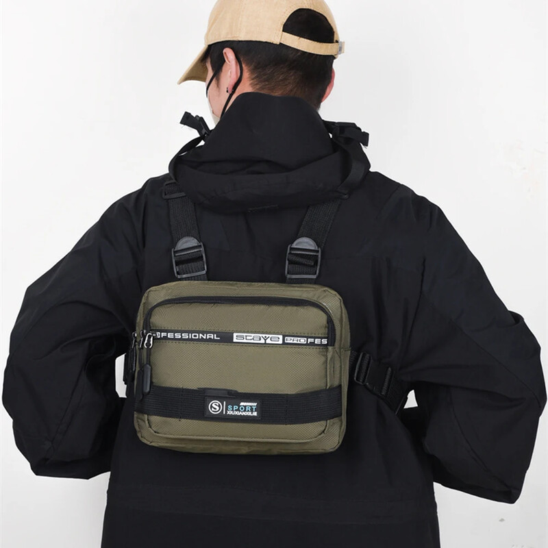 Vestă tactică Genți pentru piept pentru bărbați, 2023 Hip Hop, îmbrăcăminte de stradă, unisex, pentru femei, pachete pentru piept cu glonț, ocazional, pentru călătorie, geantă antifurt