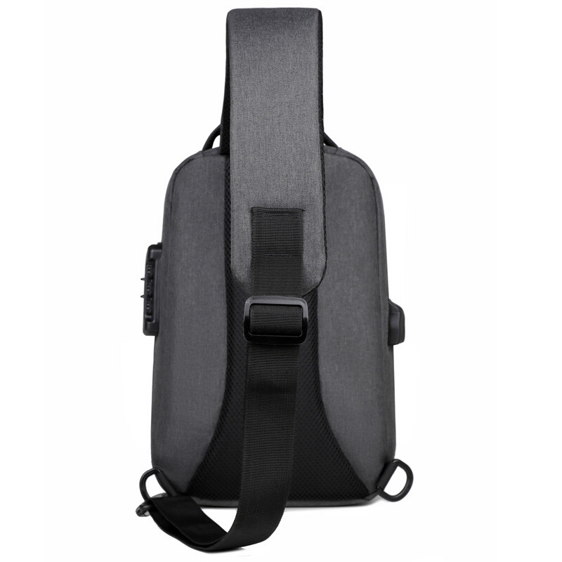 Ūdensnecaurlaidīga Crossbody Bag Mode Kombinēta bloķēšanas lādes komplekti ar USB uzlādes portu Ceļojumu uzglabāšanas plecu soma vīriešiem