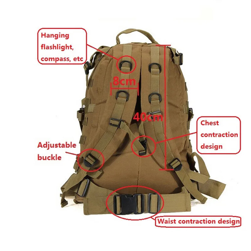 Rucsac tactic în aer liber 40L Rucsac Molle de mare capacitate Genți Camuflaj Trekking Vânătoare Camping Drumeții Geantă Nou