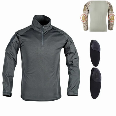 Outdoor G3 Tactical Hiking T-krekli Cīņas krekli CP Camo Garām piedurknēm Medību krekls Kokvilna Sports Vīriešu Apģērbi Vēja necaurlaidīgi