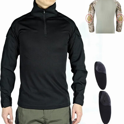 Outdoor G3 Tactical Hiking T-krekli Cīņas krekli CP Camo Garām piedurknēm Medību krekls Kokvilna Sports Vīriešu Apģērbi Vēja necaurlaidīgi