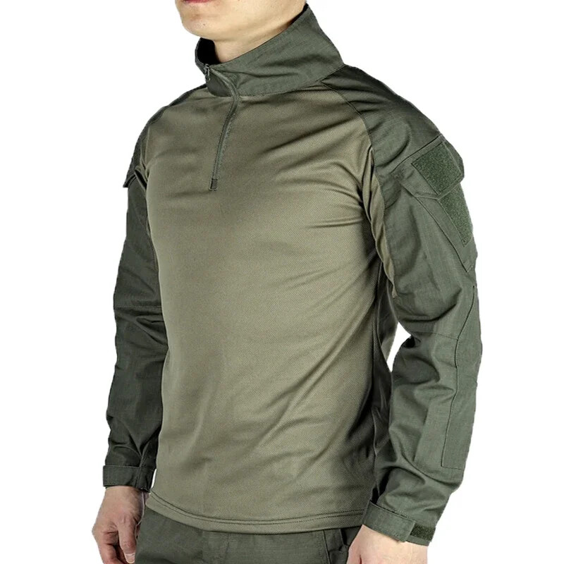 Outdoor G3 Tactical Hiking T-krekli Cīņas krekli CP Camo Garām piedurknēm Medību krekls Kokvilna Sports Vīriešu Apģērbi Vēja necaurlaidīgi