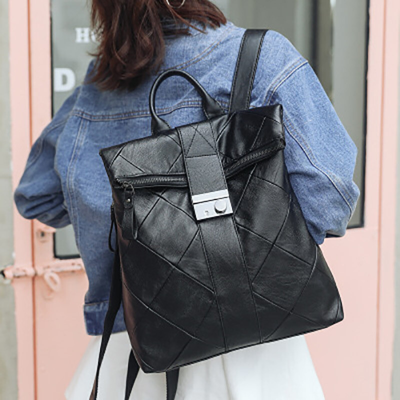 Rucsaci antifurt pentru femei Genți de școală pentru elevi pentru fete adolescente Rucsac negru pentru femei, genți în spate Wild Lock Mochila Feminina 2024