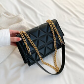 Módne letné reťazové crossbody kabelky, kockované dizajnérske dámske ramenné kabelky z umelej kože, štvorcové kabelky pre dámy