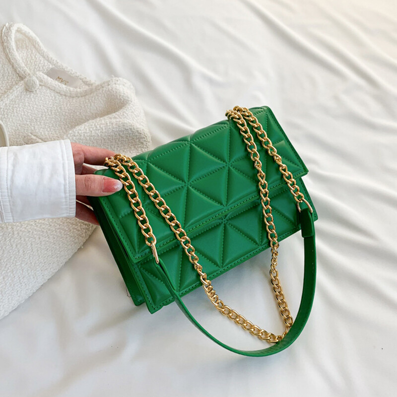 Módne letné reťazové crossbody kabelky, kockované dizajnérske dámske ramenné kabelky z umelej kože, štvorcové kabelky pre dámy