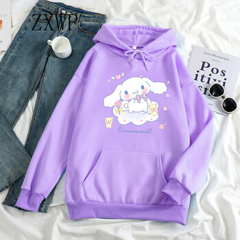 Сладко суичър с качулка Дамски Harajuku Cartoon Cinnamoroll Graphic Hoody Kawaii Суичъри с качулка Унисекс Естетични модни горнища y2k Суичъри