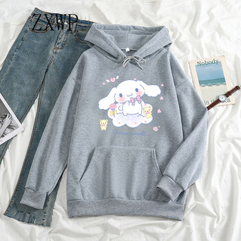 Сладко суичър с качулка Дамски Harajuku Cartoon Cinnamoroll Graphic Hoody Kawaii Суичъри с качулка Унисекс Естетични модни горнища y2k Суичъри