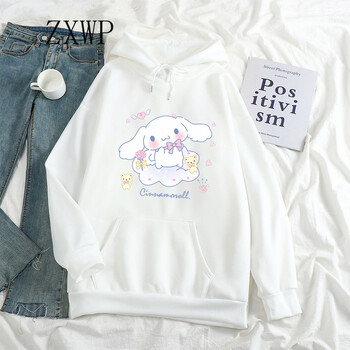 Сладко суичър с качулка Дамски Harajuku Cartoon Cinnamoroll Graphic Hoody Kawaii Суичъри с качулка Унисекс Естетични модни горнища y2k Суичъри