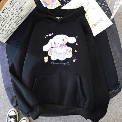 Jauki Hoodie Sieviešu Harajuku Karikatūra Cinnamoroll Graphic Hoody Kawaii Hoodies Unisex Estētiskās modes topi y2k sporta krekli