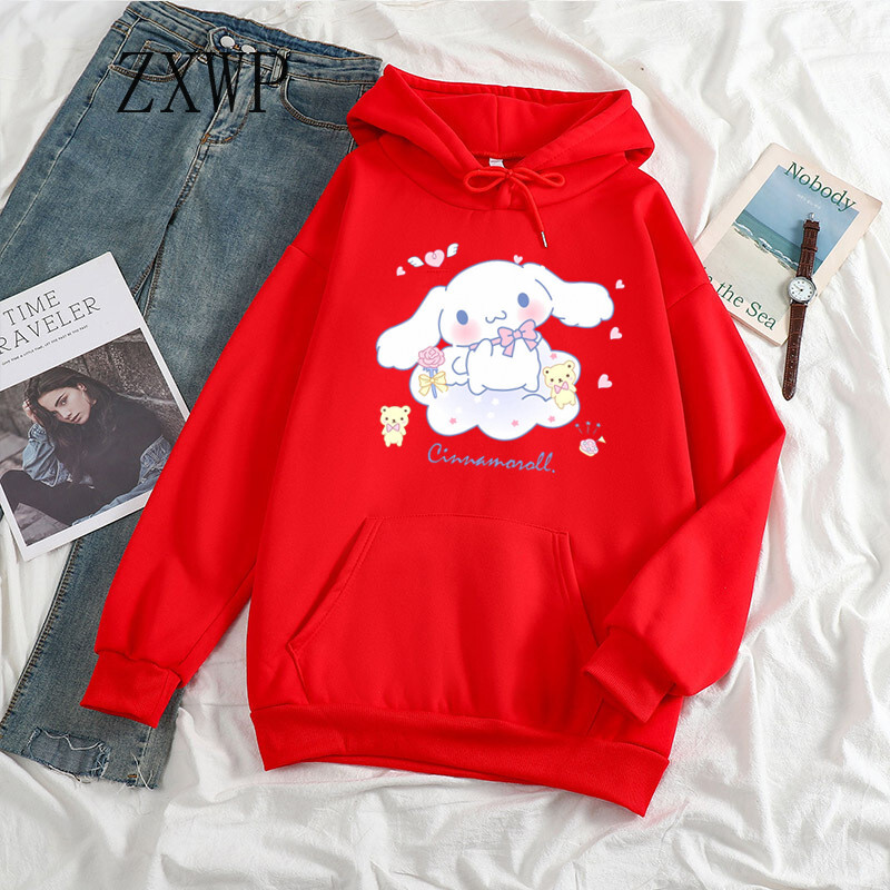 Hanorac drăguț pentru femei Harajuku desene animate Cinnamoroll Hanorace cu glugă Kawaii Hanorace unisex estetice Moda topuri y2k