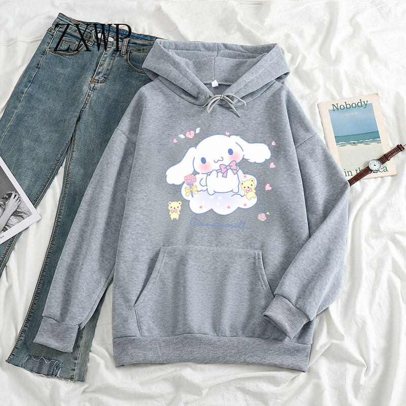 Hanorac drăguț pentru femei Harajuku desene animate Cinnamoroll Hanorace cu glugă Kawaii Hanorace unisex estetice Moda topuri y2k