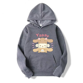 Аниме Cinnamoroll Hoodies Cartoon Girl Ежедневни топове Kawaii Pink Hoodie Harajuku Зимно облекло Дамски модерен суичър с качулка