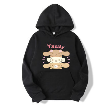 Аниме Cinnamoroll Hoodies Cartoon Girl Ежедневни топове Kawaii Pink Hoodie Harajuku Зимно облекло Дамски модерен суичър с качулка