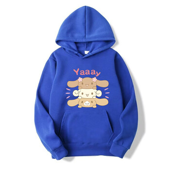 Аниме Cinnamoroll Hoodies Cartoon Girl Ежедневни топове Kawaii Pink Hoodie Harajuku Зимно облекло Дамски модерен суичър с качулка